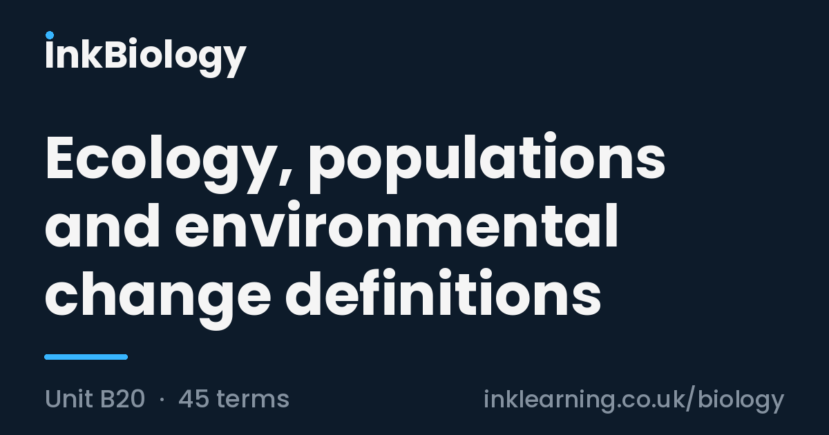Ecology | A-level Biology key definitions